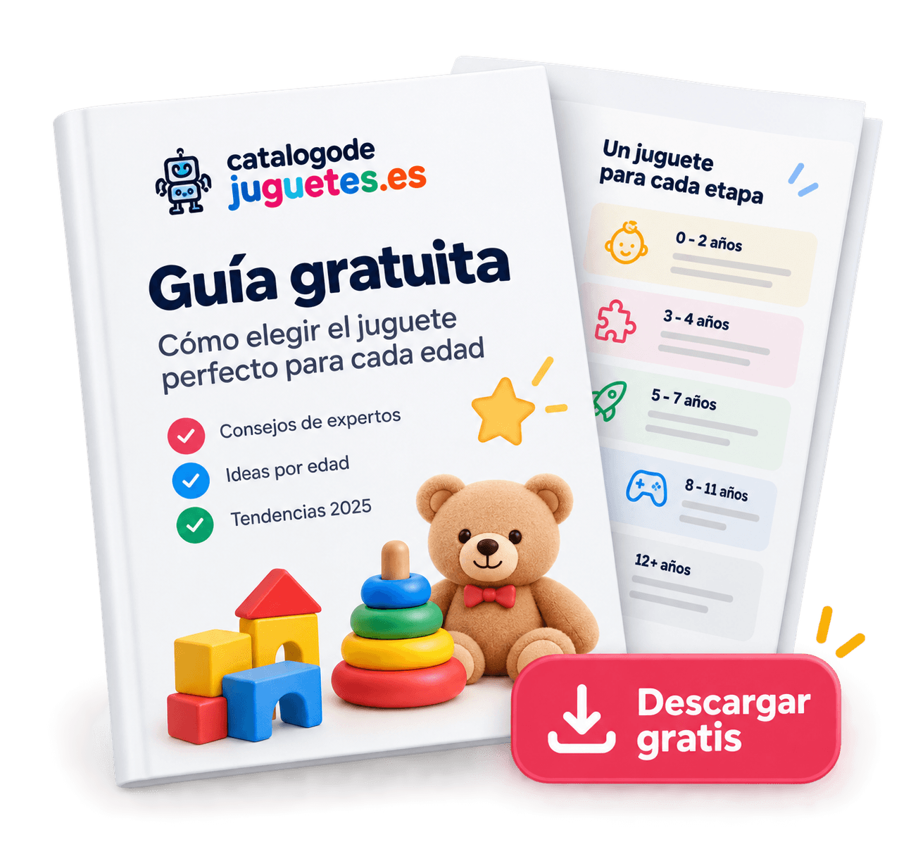Portada de la guía gratuita: cómo elegir el juguete perfecto para cada edad